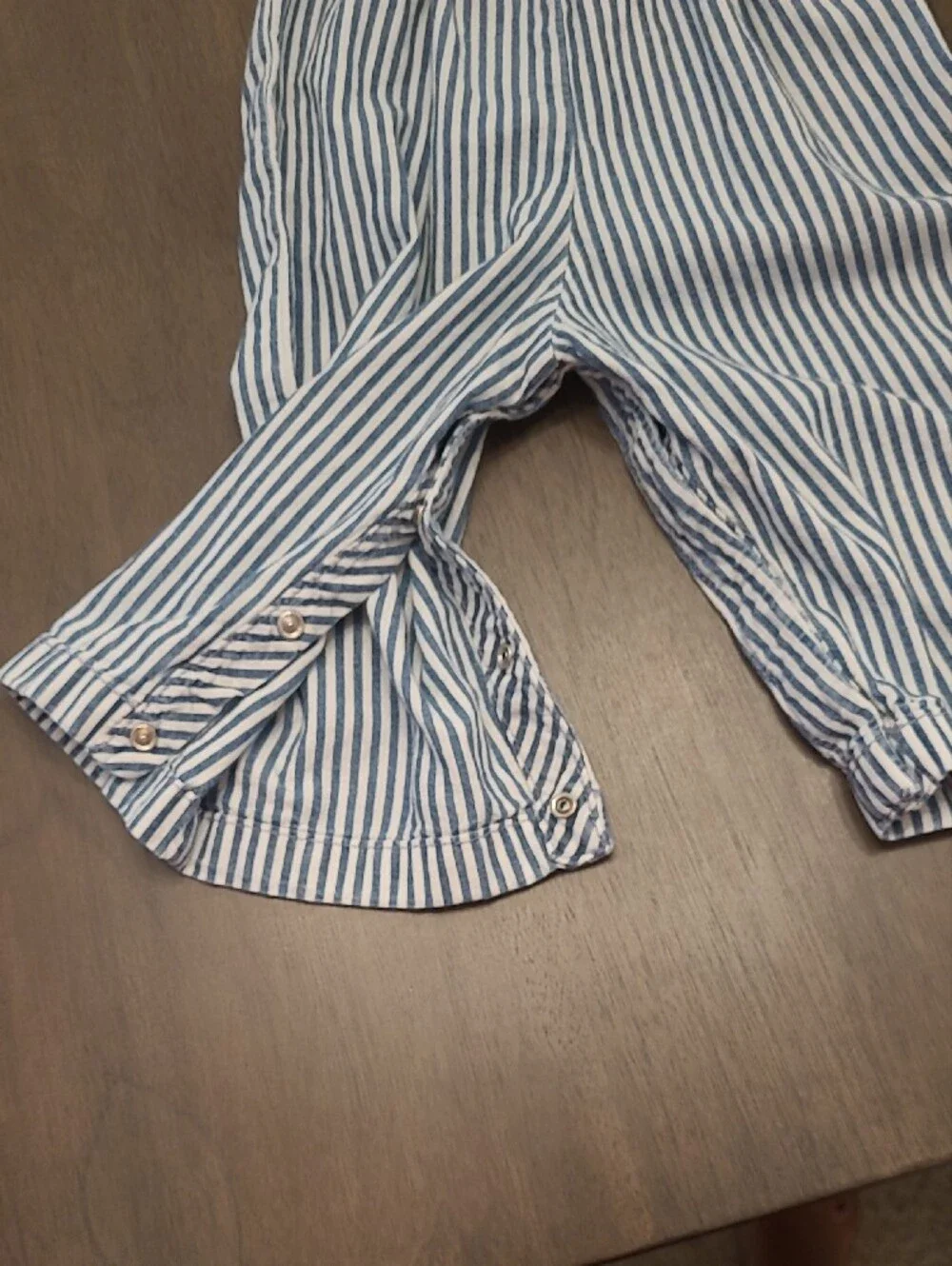 GAP Blue and White Striped Ruffle-Strap Kids Jumpsuit